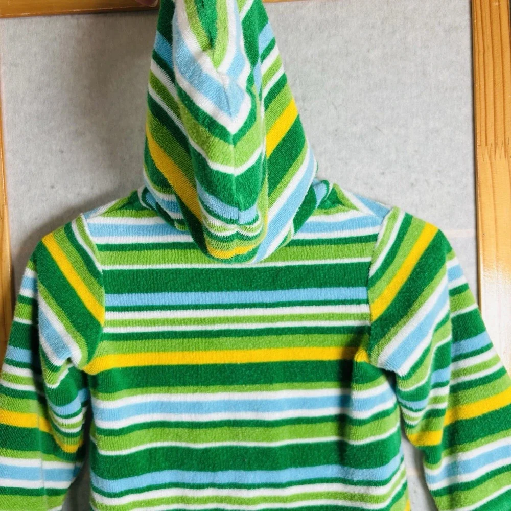 OshKosh Baby Terry Striped Fleece Jacket Jumper Light Green‎ Size XXL 12-18M